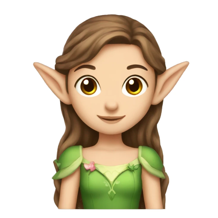 cute elf princess with brown hair sticker