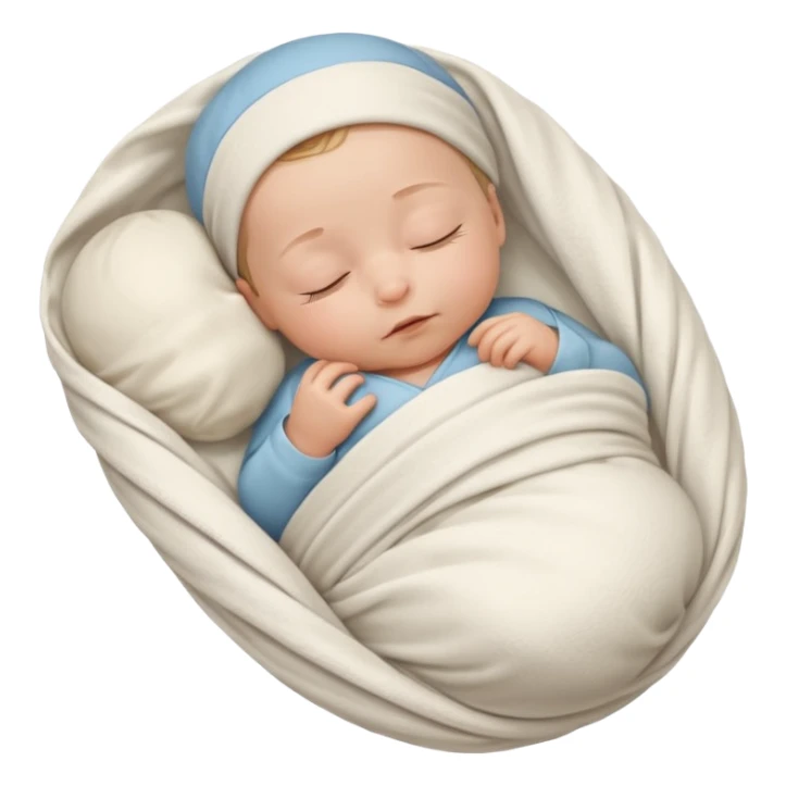 A new born baby boy wrapped in a swaddle sticker