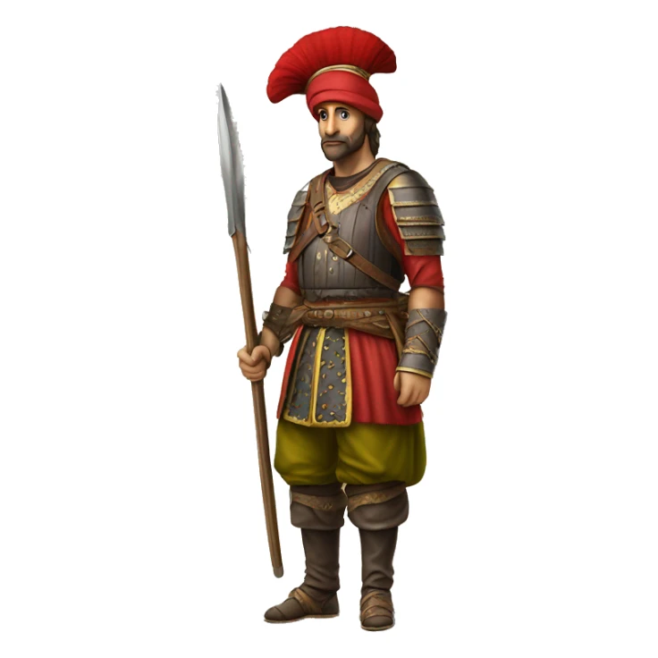A full-length serious ottoman janissary photorealistic serious sticker