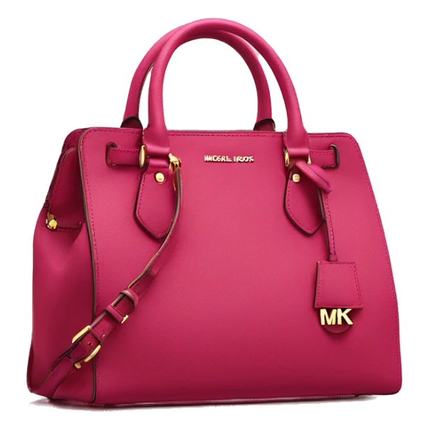 Realistic raspberry color Michael Kors satchel hand bag isolated. sticker