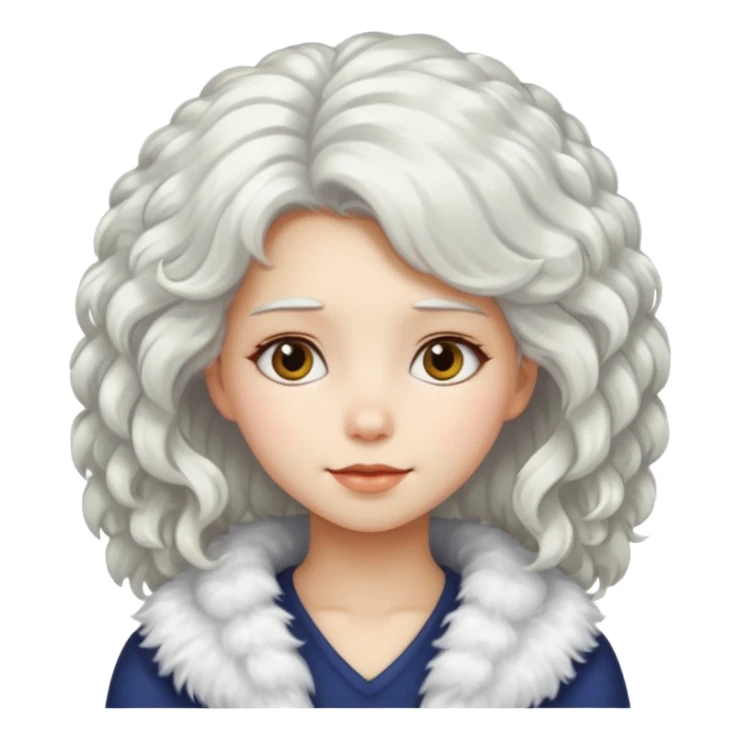 girl with white fluffy hair sticker