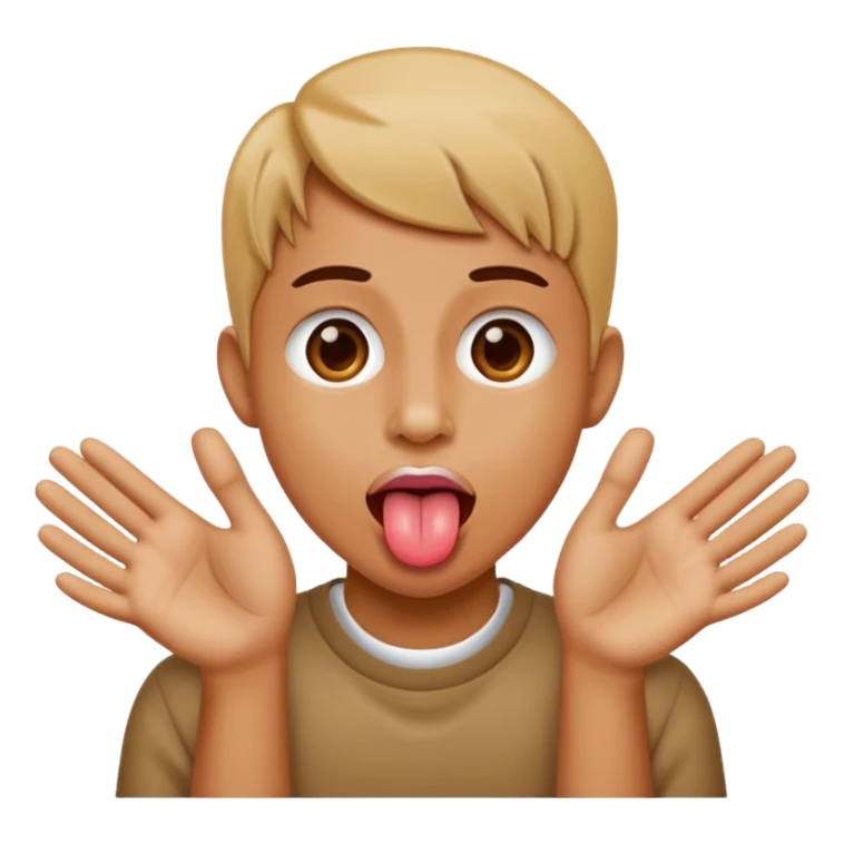 My hands out and sticking my tongu out sticker