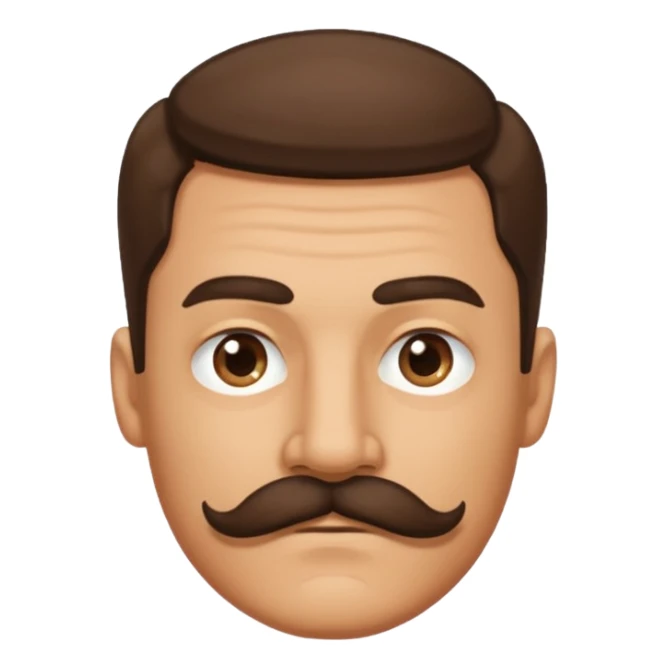 side eye with mustache and raised eyebrow sticker