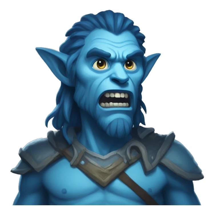 spectral giant blue firbolg surprised sticker