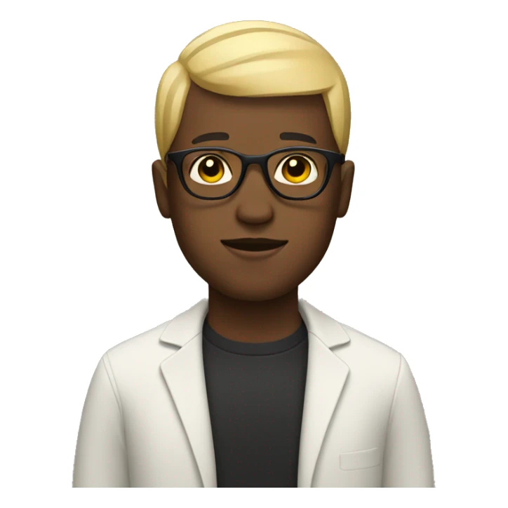 BLACK MAN WITH A BLONDE BOWLCUT AND gLASSES sticker