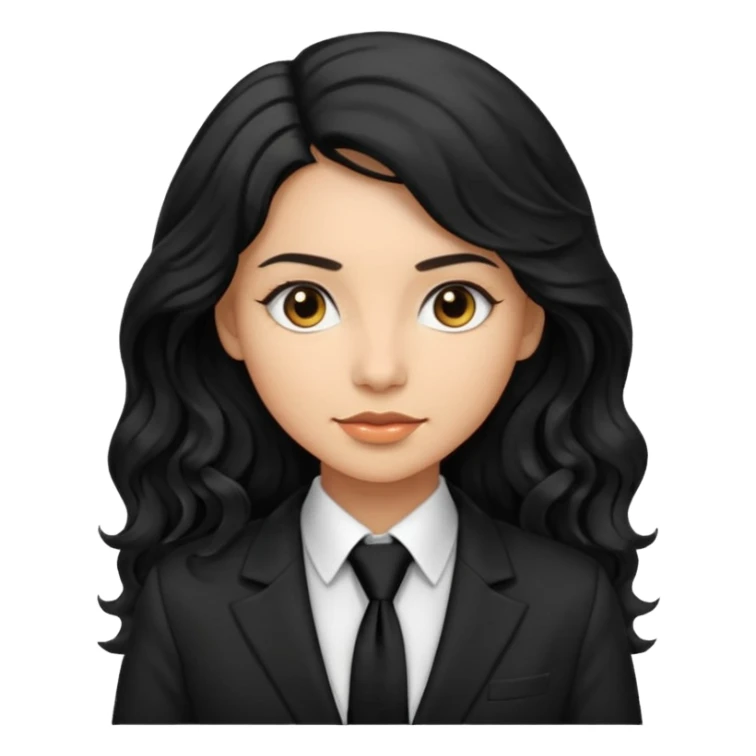 long wavy black haired woman with tie and blazer

 sticker