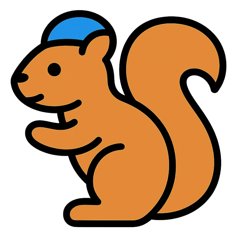 colored icon of a squirrel wearing a yarmulke sticker