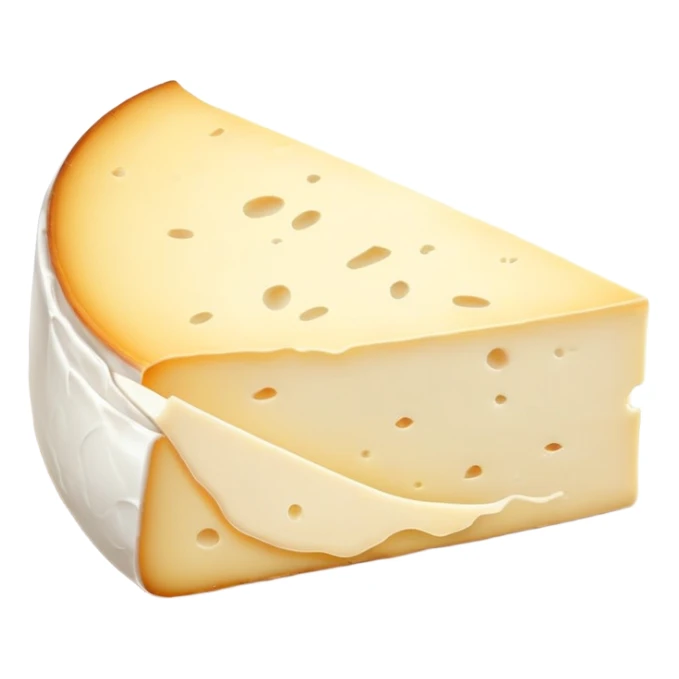 cinematic-realistic-brie-cheese-emoji,-featuring-soft-ripened-cheese-with-a-delicate white rind-rendered-with-lifelike-detail-and-inviting,-natural-lighting sticker