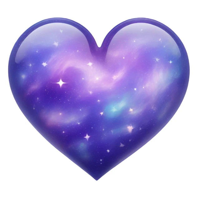 Pastel glass purple blue galaxy heart  sticker