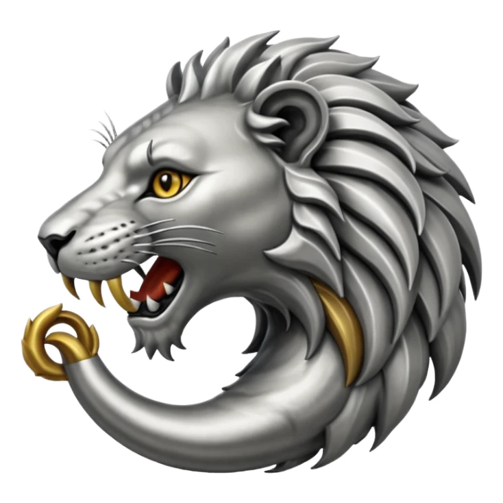 Elder Scrolls Online Lion eating its tail Ouroboro silver sticker