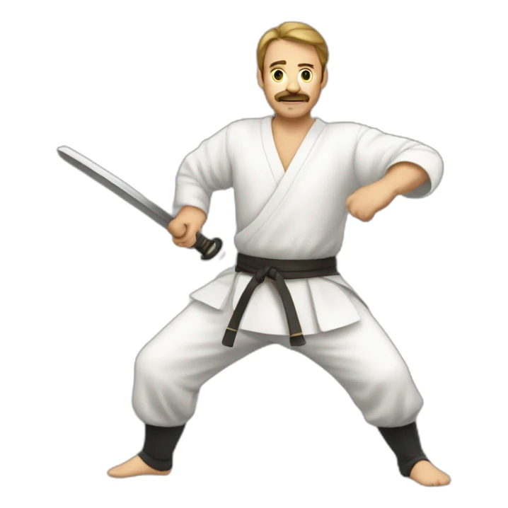 man practicing historical European martial arts with a sword sticker