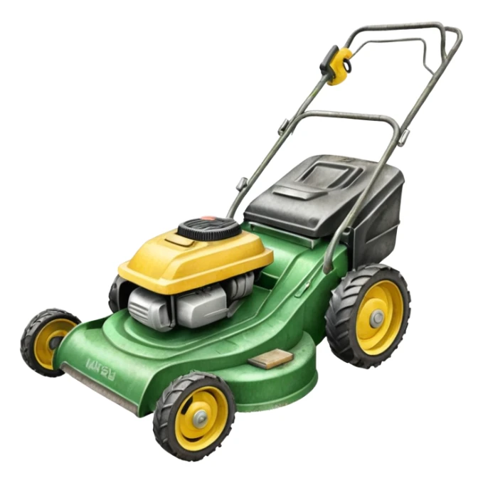 pencil drawing of a lawn mower sticker
