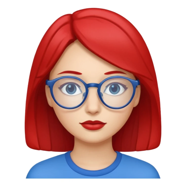 woman with glasses one glass red one glass blue sticker