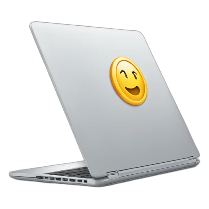 laptop with a circling logo on top showing it is going to be replaced sticker