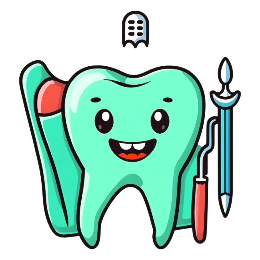 dental report with tooth health diagnosis sticker