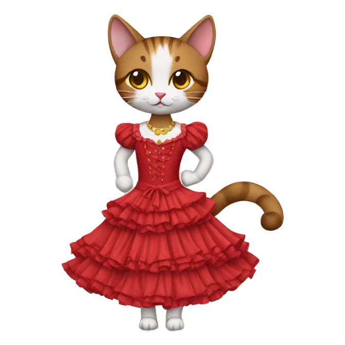 Gato alto vestido de flamenca sticker