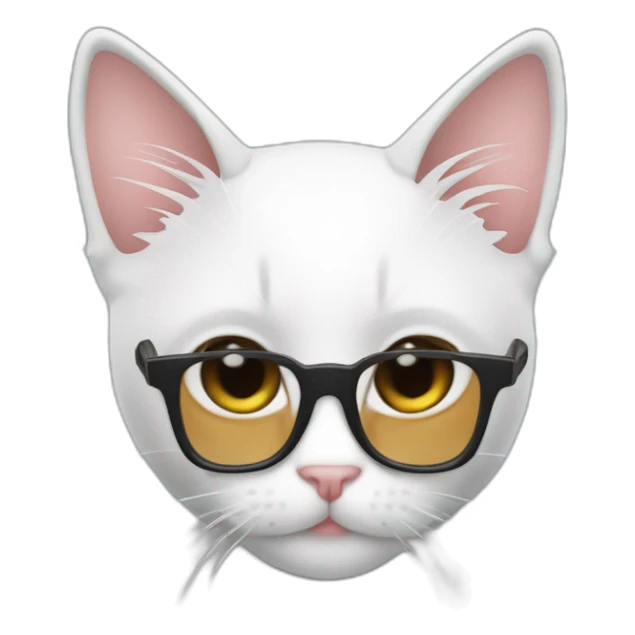 joven gafas piel blanca con laptop y gato rayado sticker