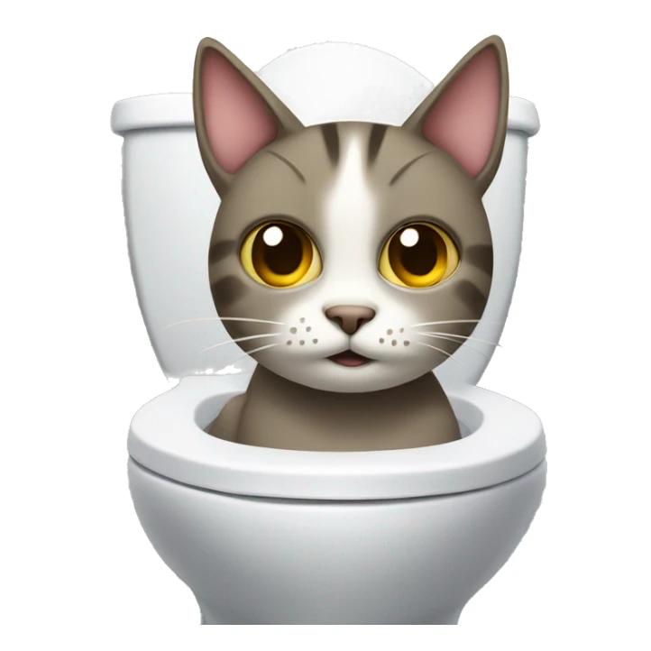 Cat on toilet  sticker