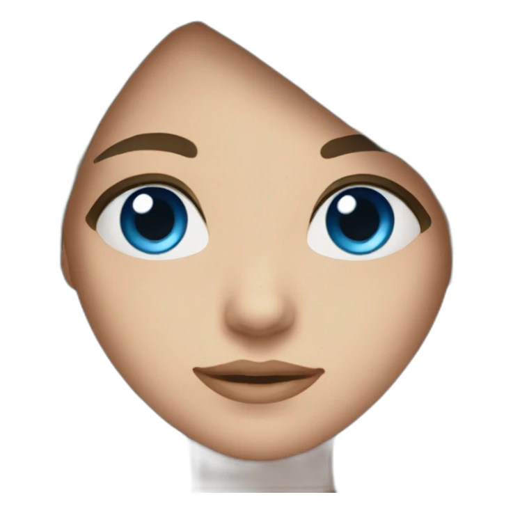 girl with blue eyes and long dark brown hair  sticker