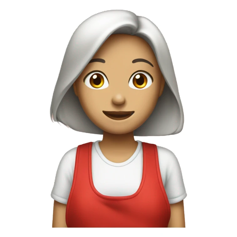 GIRL SALUTING WITH RED APRON sticker