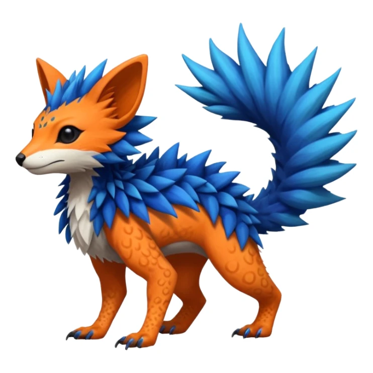 Rare realistic exotic edgy epic pretty beautiful handsome gorgeous aesthetic colorful vibrant Vernid-Trico-species-Fakemon-creature by LiLaiRa, 4 legs, 1 tail, random markings, (full body) sticker