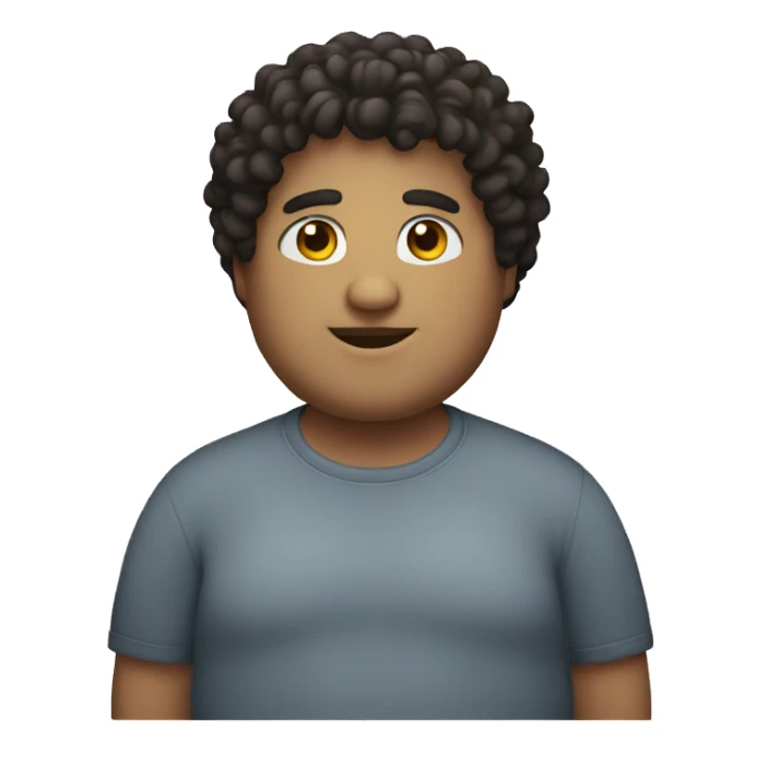 Chubby guy with dark curly hair. Medium skin sticker