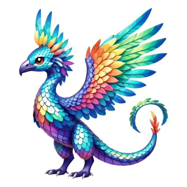 Elemental Exotic Colorful Fantasy Pokémon-Fakémon-hybrid-creature (full body) sticker