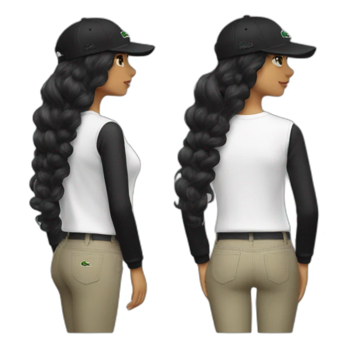 Lacoste bag latin girl with black lacoste cap sticker