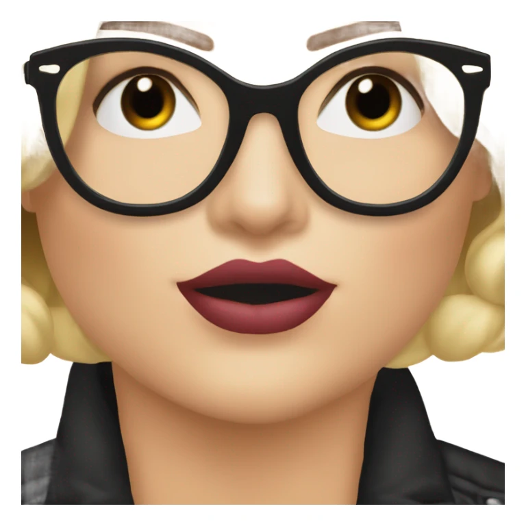 Margot Robbie kiss wearing black glasses  sticker