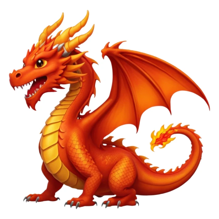 Huge dragon with fiery breath and wings sticker