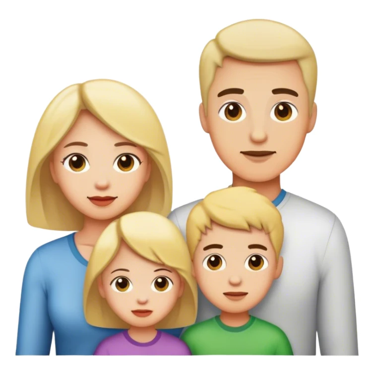 Family with mom dad son daughter sticker