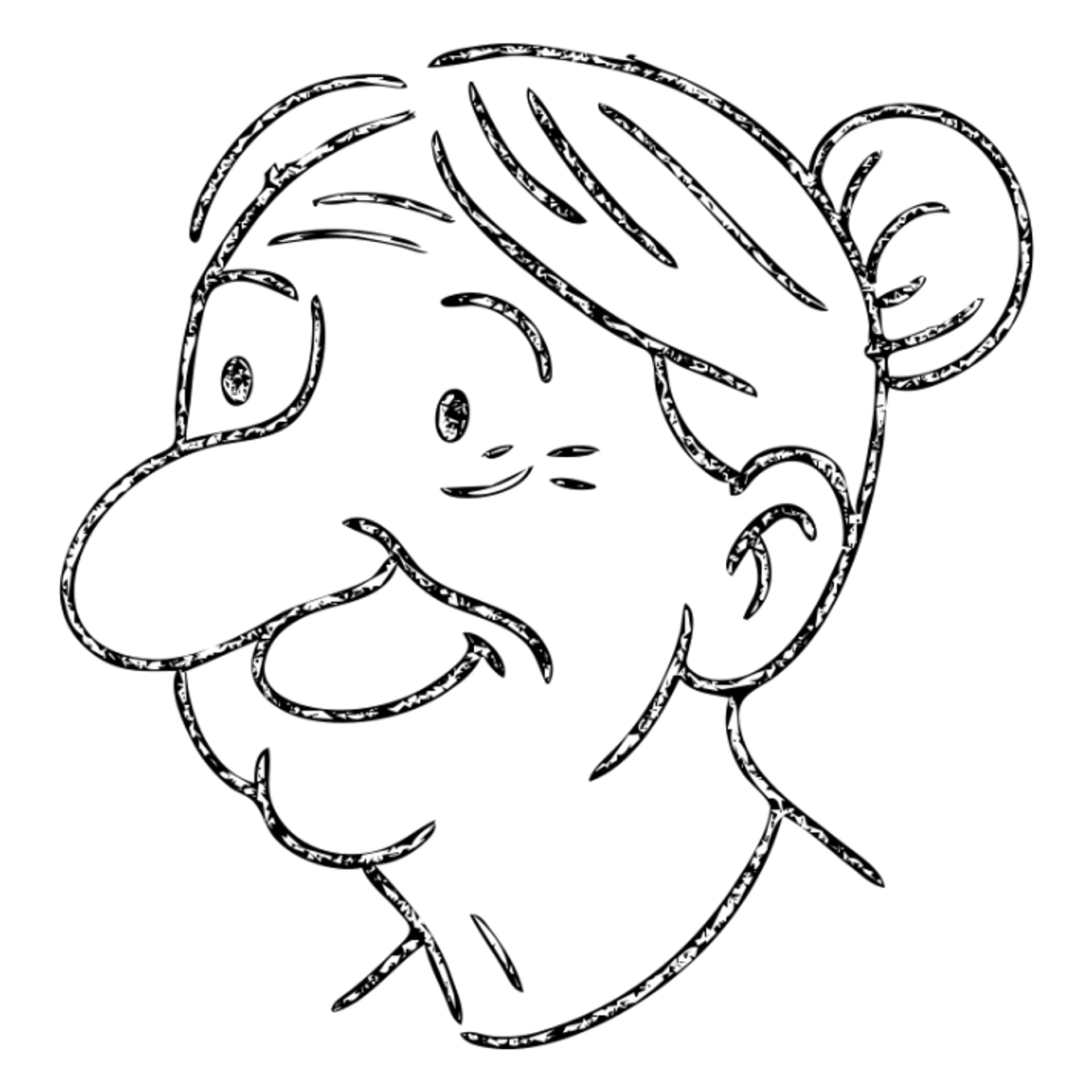 older woman with a big nose, smiling sticker