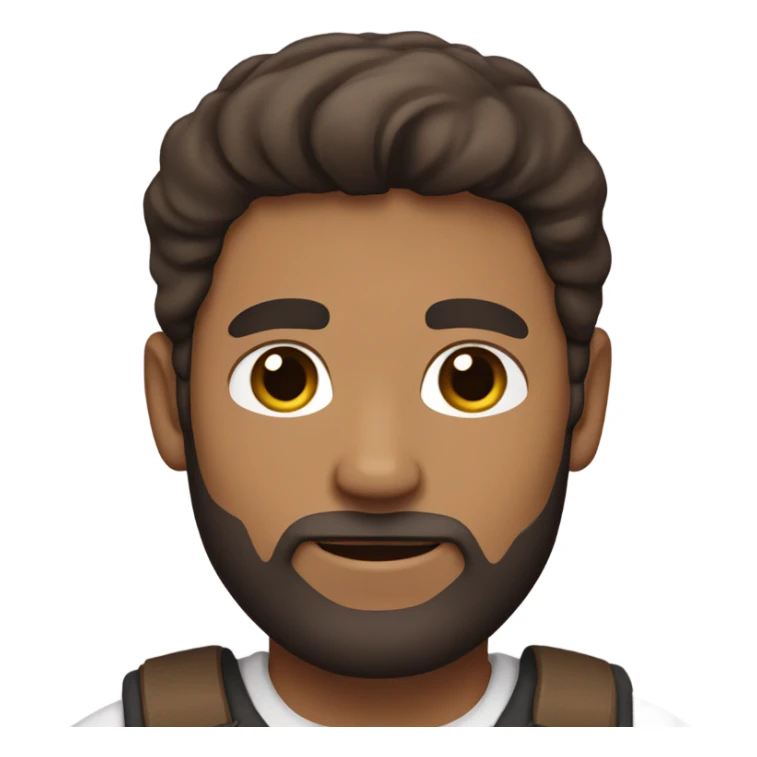 White man with dark hair and a beard holding a Brown and white tabby cat sticker