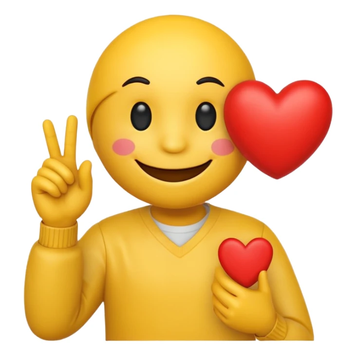 Smiling smiley holding a heart in his hand sticker