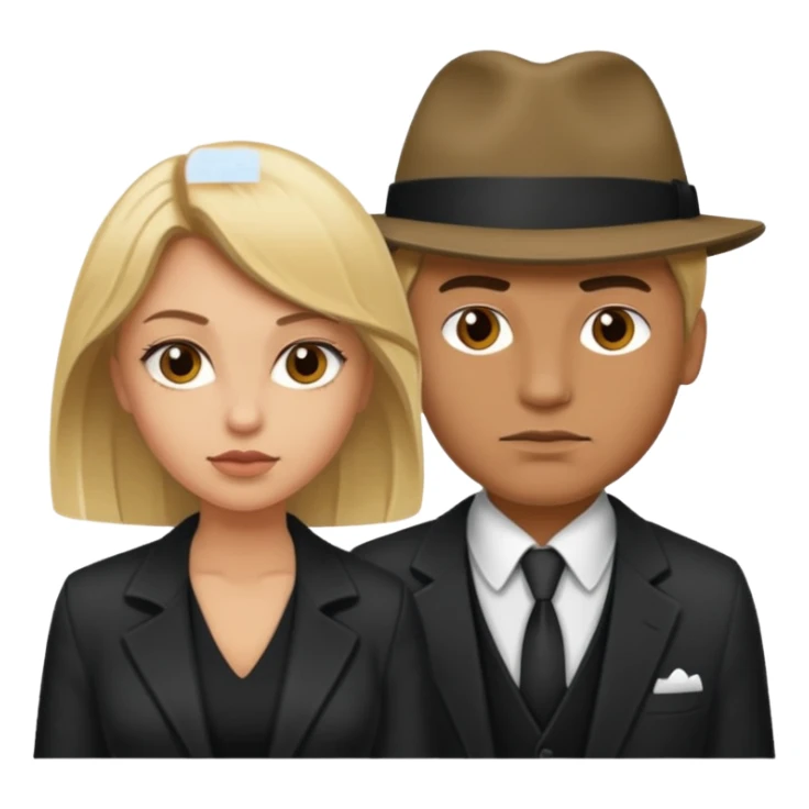 A gangster couple. She’s blond, he has brown hair sticker