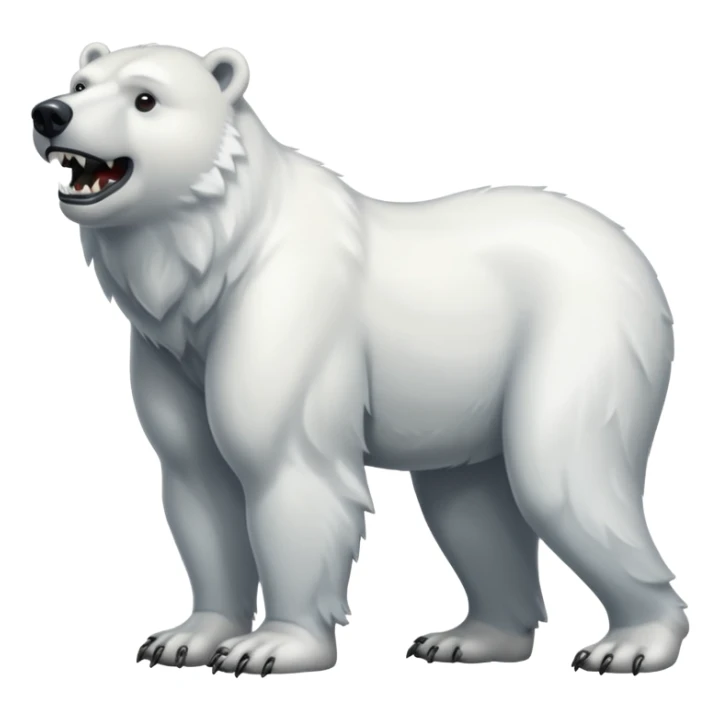 Polar bear and wolf hybrid with long upper canine legs teeth  sticker