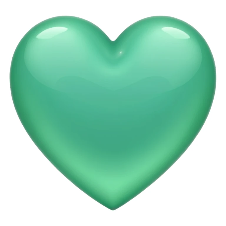 green heart looking ios but the color is more like seaform sticker