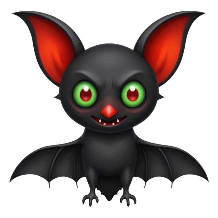 an all black bat-like creature. One cyclopian red eye in its face. no visible mouth or ears. has a long tale with a stinger that drips green poison sticker