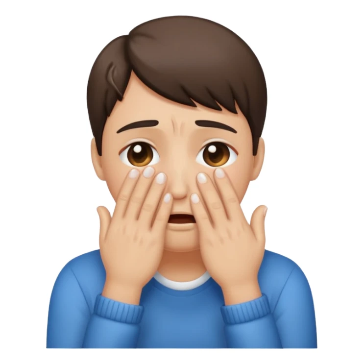 Crying emoji with hands and tears sticker