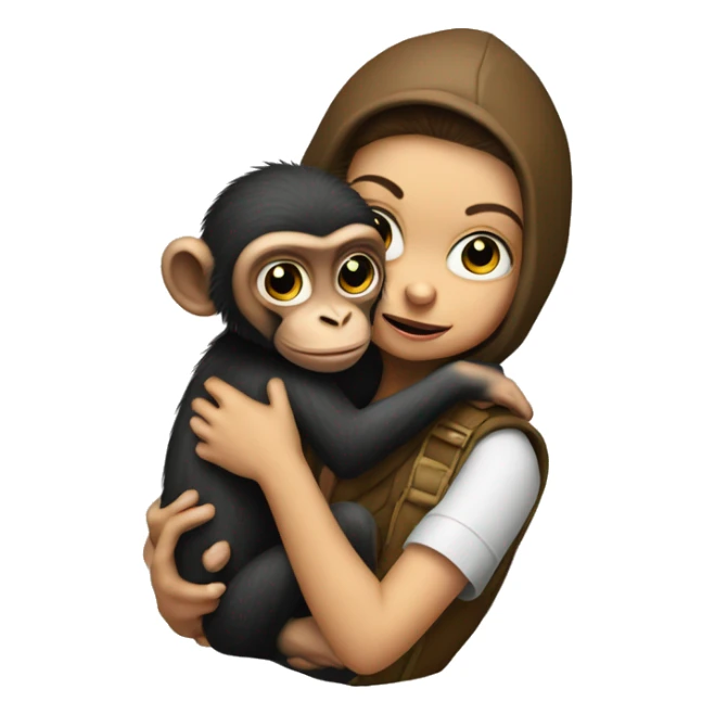 monkey robber holding a baby cat that she stole sticker