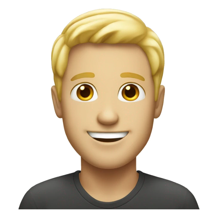 blonde white guy with friendly smile sticker