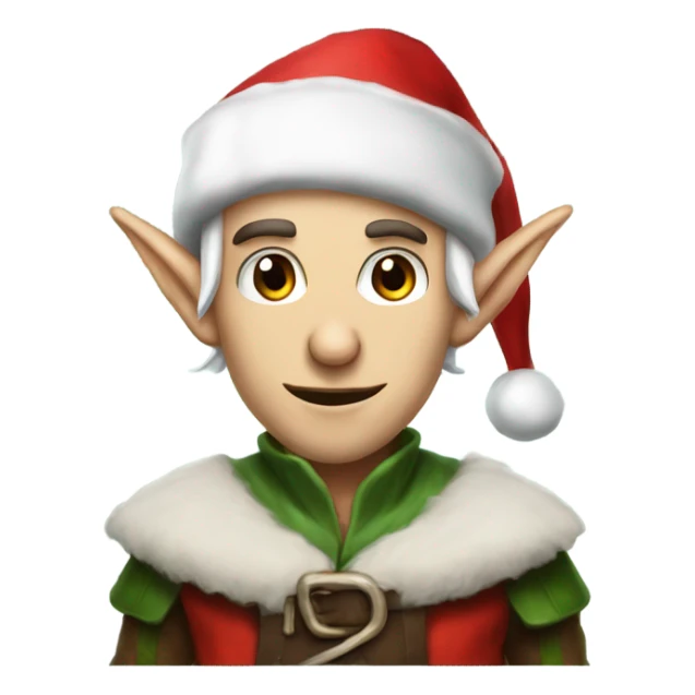rogue male elf fantasy wearing santa hat sticker