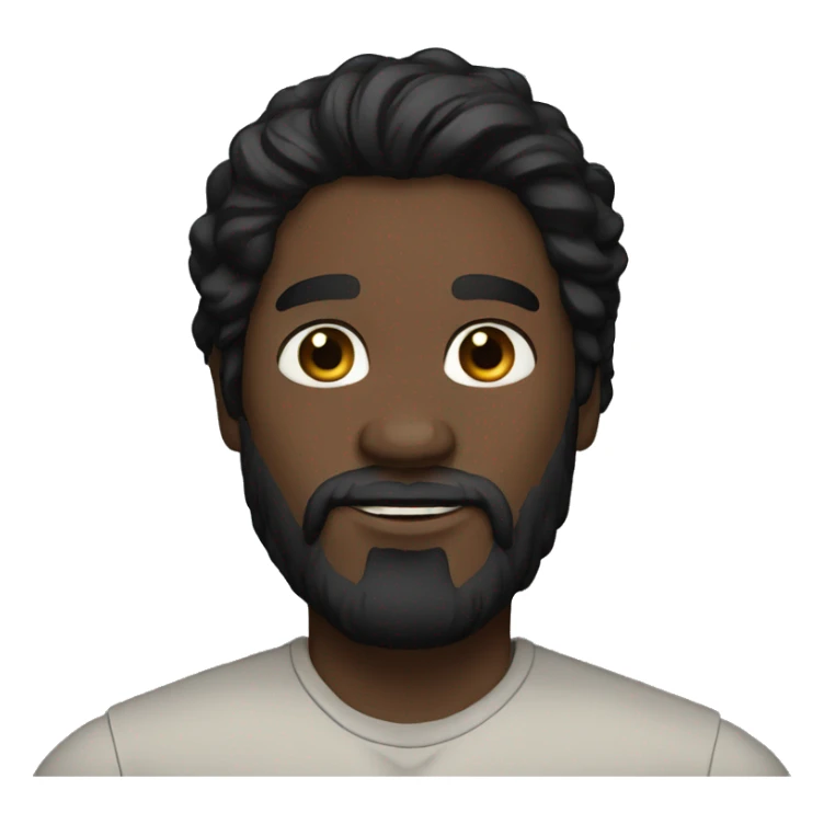 man long black hair, beard  ,black skin  sticker