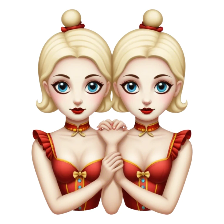 Vintage circus female siamese twins  sticker