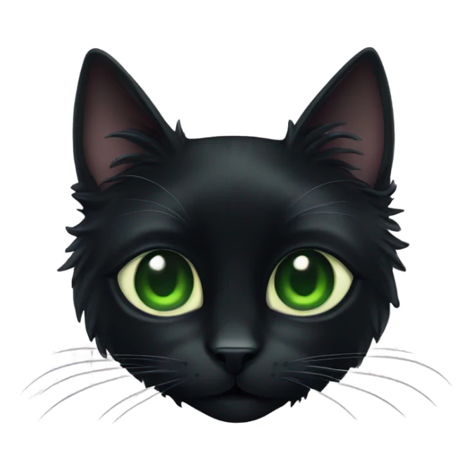 Long haired black cat with green eyes sticker