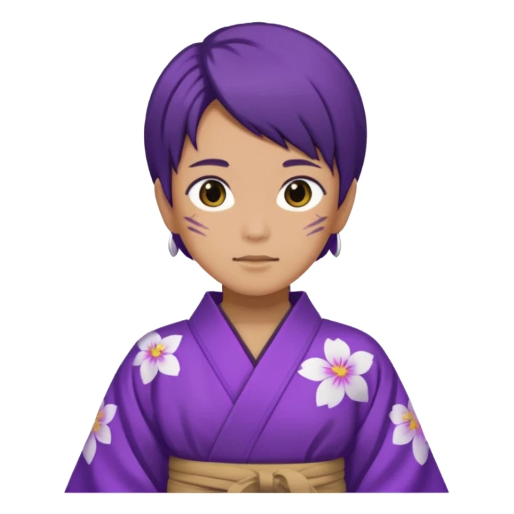 não binário japones kimono roxo sticker