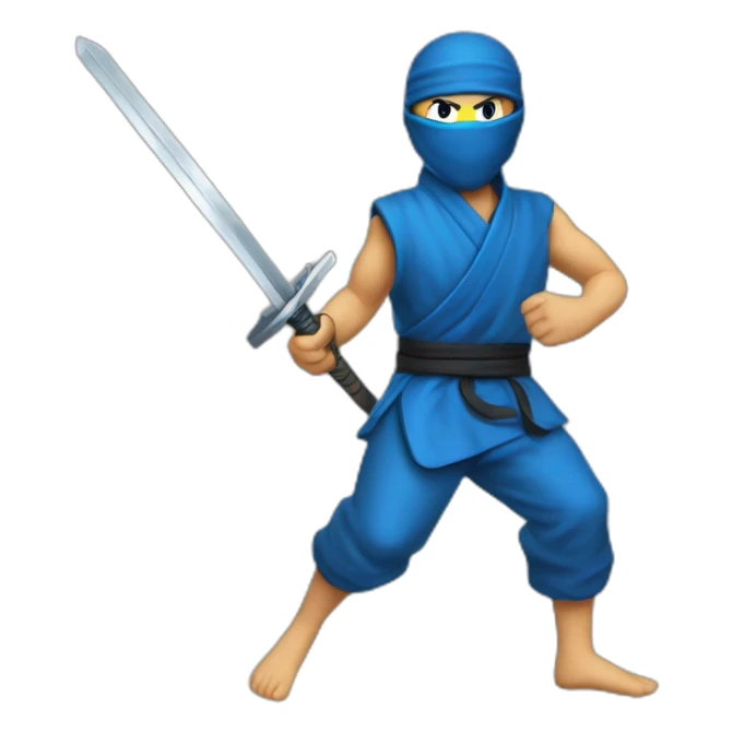 ninja,barefoot,blue-sleeveless-outfit,blue-ninja-mask,running,slashing-sword,nintendo-entertainment-system sticker