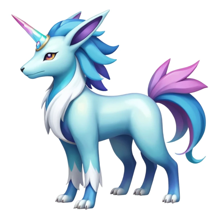 Shiny Colorful Iridescent Amaura-Cobalion-Suicune-fakemon (full body) sticker