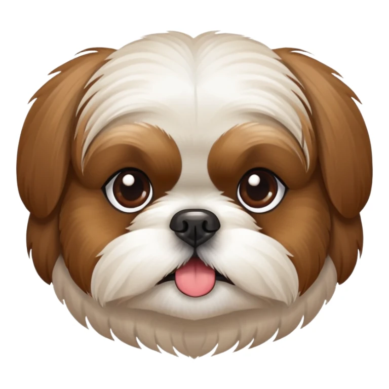 shitzu  dog face with brown face and white nose area sticker