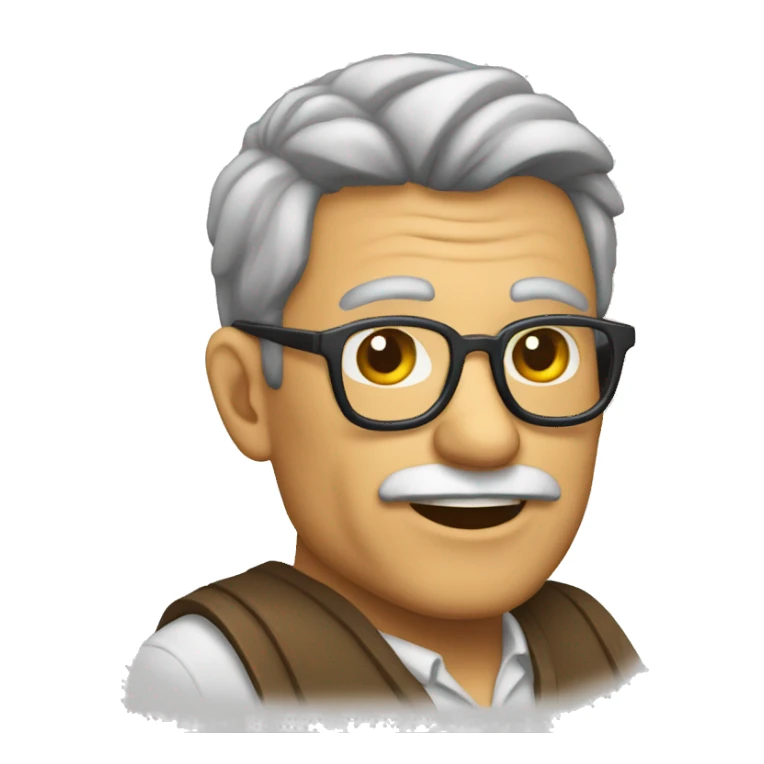 hombre viejo con gafas y calvo sticker